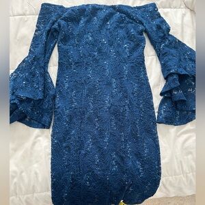 VENUS off the shoulder sparkle dress